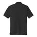 A Port Authority black short sleeve polo shirt with a collar.