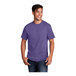 A man wearing a Port & Company Heather Purple short sleeve t-shirt.