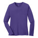 A purple Port & Company long sleeve t-shirt for women.