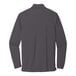 A graphite long sleeved Port Authority polo shirt.