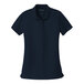 A navy short sleeve Port Authority women's polo shirt.