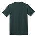 The back of a dark green Port & Company short sleeve t-shirt.