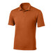 A Texas orange polo shirt with an open collar.