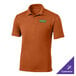 A small Texas orange polo shirt with a green and white logo.