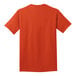 The back of an orange Port & Company short sleeve t-shirt.
