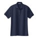 A Port Authority navy blue short sleeve polo shirt.