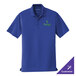 A true royal blue Port Authority polo shirt with a green logo.