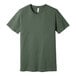 A Bella + Canvas unisex heather military green t-shirt.