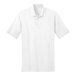 A white Port & Company short sleeve polo shirt with a collar.