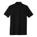 A black Port & Company jersey knit polo shirt.