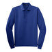 A royal blue Port Authority® long sleeve polo shirt.
