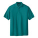 A teal green Port Authority® Silk Touch™ Pique Polo shirt.