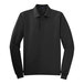 A black Port Authority® long sleeve polo shirt.