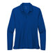 A Nike Dri-Fit blue long sleeve polo shirt.