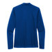 A back view of a blue Nike long sleeve polo shirt.