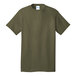 A Port & Company olive green short sleeve t-shirt.