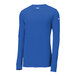 A Nike blue long sleeve moisture-wicking T-shirt.