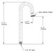 A drawing of a T&S rigid gooseneck pipe for a lavatory faucet.