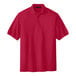 A red Port Authority® short sleeve polo shirt.