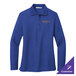 A royal blue long sleeve Port Authority women's polo shirt.