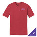 A heathered red District short sleeve t-shirt with the word "Josh" on it.
