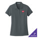 A graphite Port Authority women's polo shirt with a logo on it.