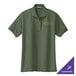 A clover green Port Authority women's polo shirt with a logo on it.