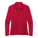A red Nike long sleeve polo shirt.
