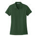 A Port Authority Deep Forest green short sleeve polo shirt for women.