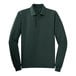 A medium dark green Port Authority® long sleeve polo shirt.