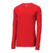 A Nike University Red long sleeve T-shirt with a white collar.