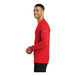 A man wearing a Nike red Dri-FIT long sleeve shirt.