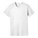 A Bella + Canvas white combed ring-spun cotton and poly blend short sleeve t-shirt.
