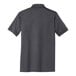 A back view of a Port & Company charcoal short sleeve polo shirt.