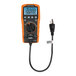 An orange and black Klein Tools digital multimeter.