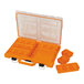 An orange plastic Klein Tools component box with 8 compartments.