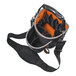 A black and orange Klein Tools shoulder tool pouch with straps.