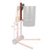 A Wesco Gator Grip drum lifter attached to a hand truck carrying a large metal drum.