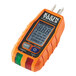 An orange Klein Tools GFCI Receptacle Tester with LCD display.