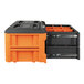 A black and orange plastic Klein Tools drawer toolbox.