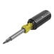 A Klein Tools 11-in-1 Multi-Bit Screwdriver with a yellow handle.