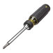 A Klein Tools 15-in-1 Multi-Bit Ratcheting Screwdriver with a black handle.