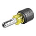 A yellow and silver Klein Tools 2-in-1 hex head screwdriver.