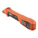 An orange and black Klein Tools digital circuit breaker finder with GFCI outlet tester.