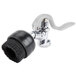 A T&S pre-rinse faucet spray valve with a black rubber cap on a chrome and black hose.