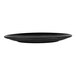 A black Elite Global Solutions Tenaya melamine plate on a white background.