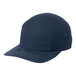 A navy cap with white stitching on the front panel.
