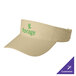 A tan Port & Company beach visor with green text that reads "forgeage"