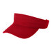 A close-up of a red Port & Company visor.