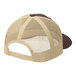 A chocolate brown and khaki Sport-Tek trucker cap with a mesh back.